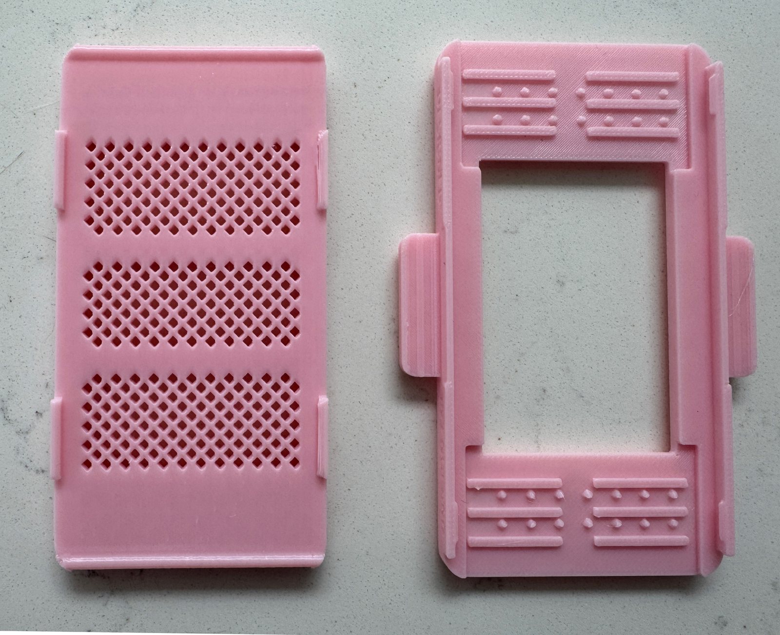Blush Pink Razor Maintainer bridge and base clip disassembled, thumbnail