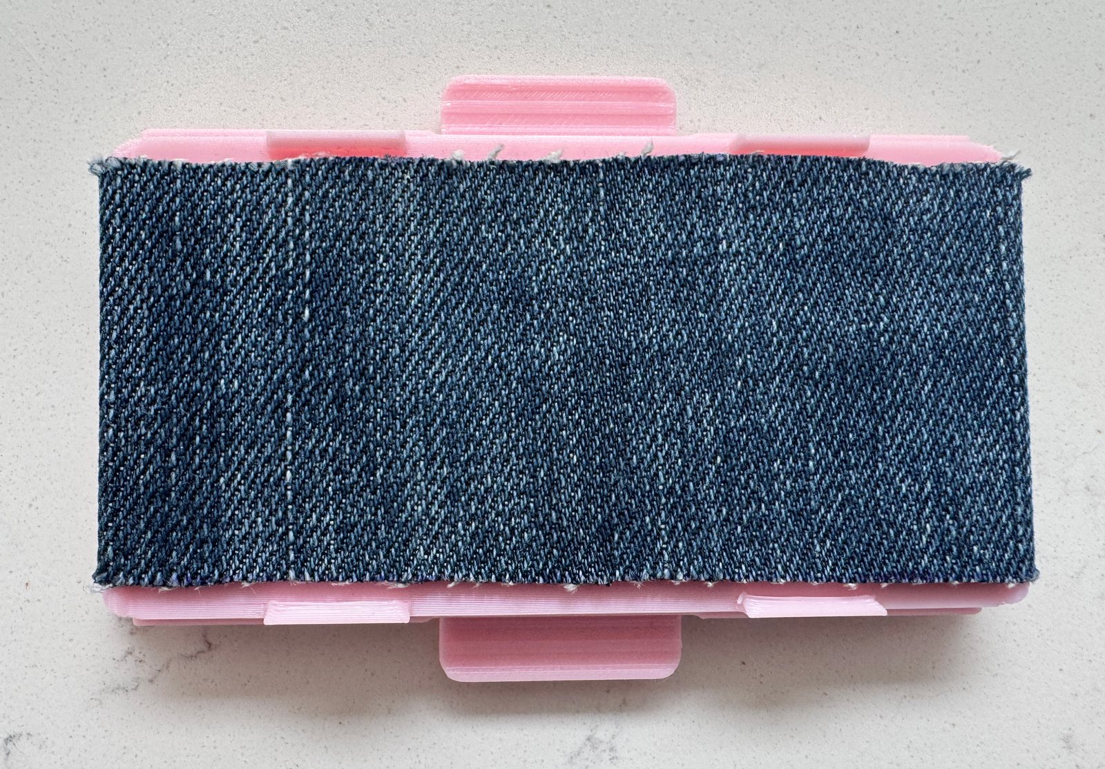 Blush Pink Razor Maintainer denim stropping surface from above, thumbnail