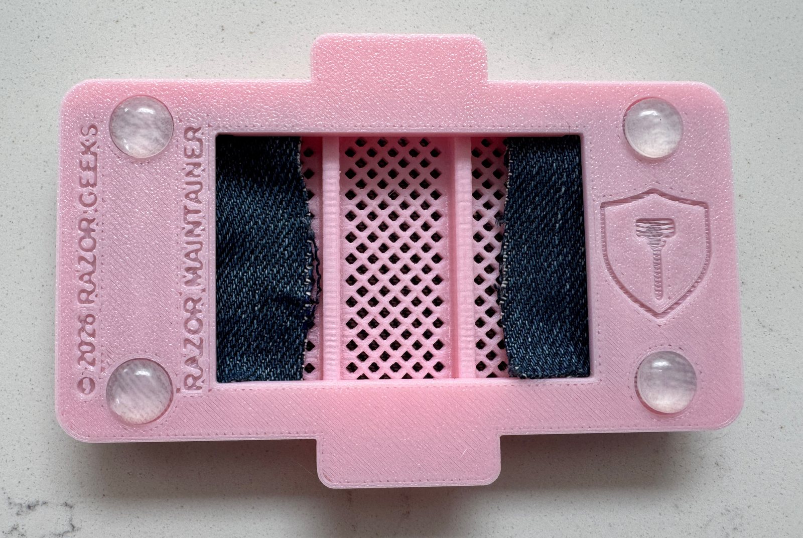 Blush Pink Razor Maintainer underside with Razor Geeks branding, thumbnail